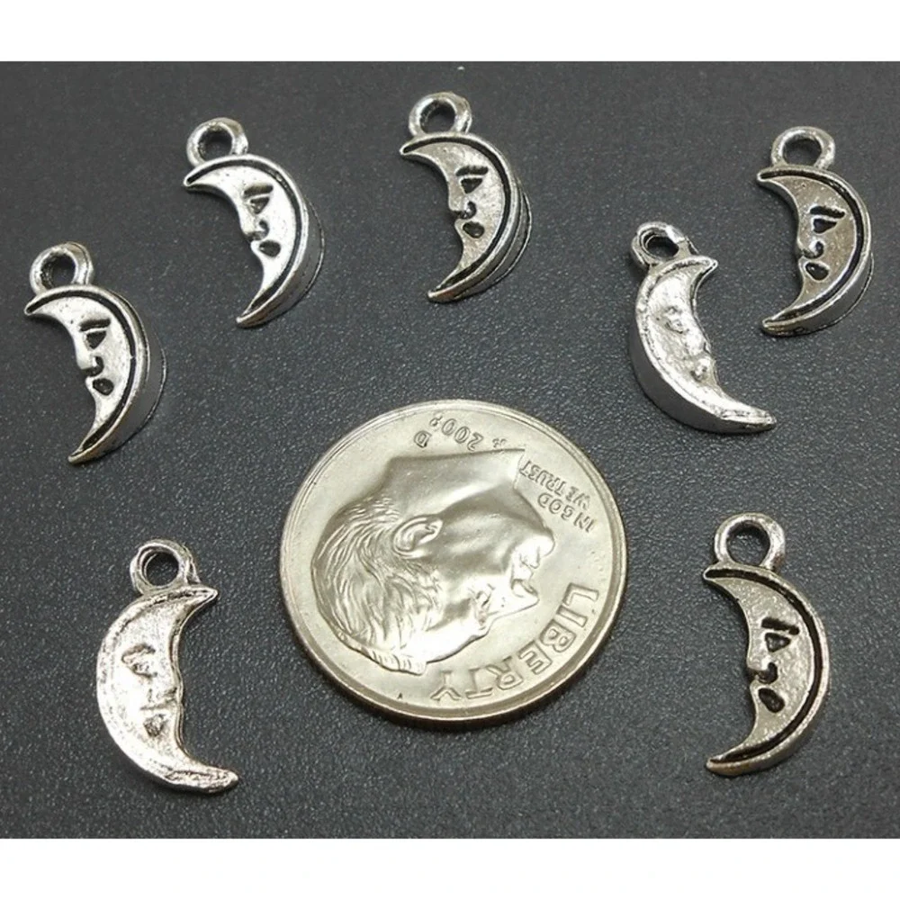 20pcs Small Moon Charms, jewelry making‎ supplies